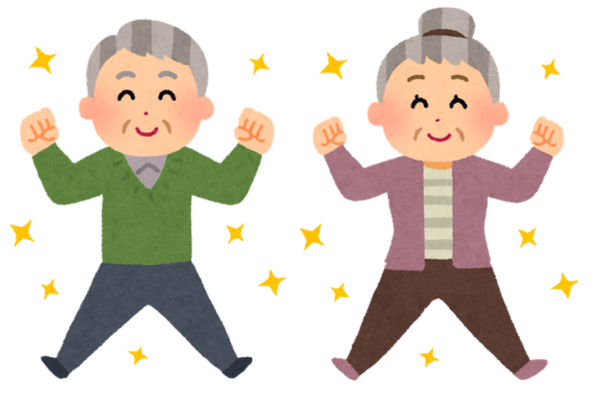 元気な高齢者のイラスト